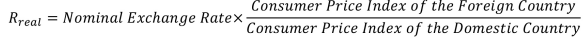 real exchange rate