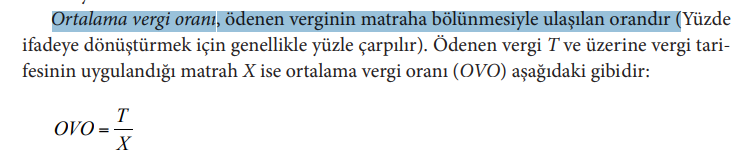 Ortalama vergi oranı