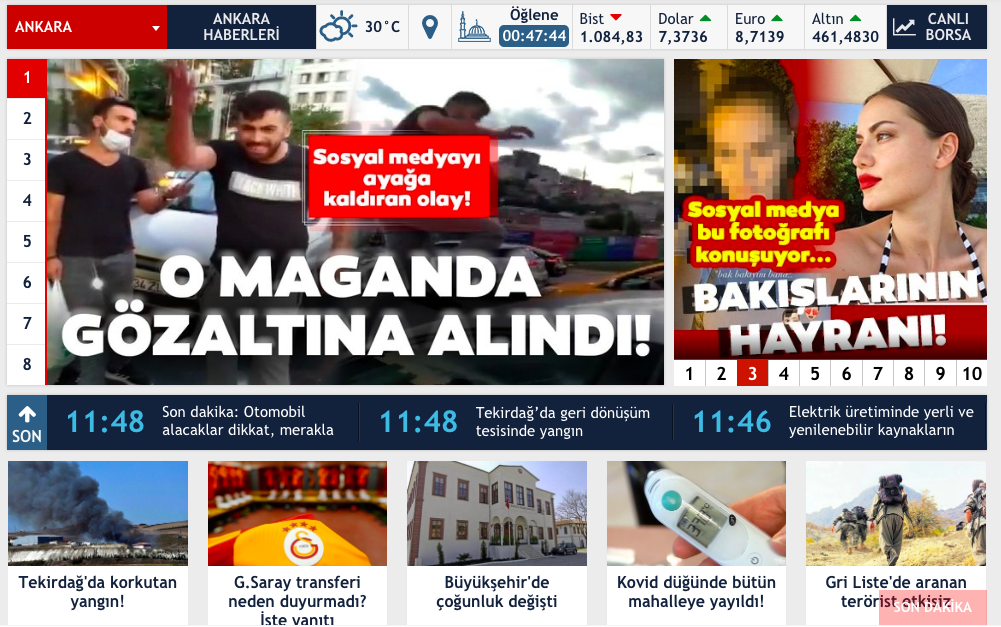 Düşük okunurluklu haber sayfası 1