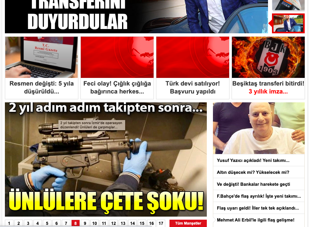 Düşük okunurluklu haber sayfası