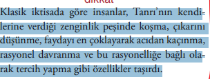 Klasik iktisada göre insan özellikleri