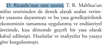 D. Ricardo'nun rant teorisi