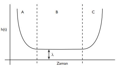 Donanım arıza oranı - zaman eğrisi.